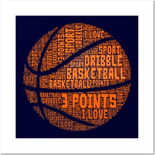 Basketball Ball Word Cloud Sport Posters and Art